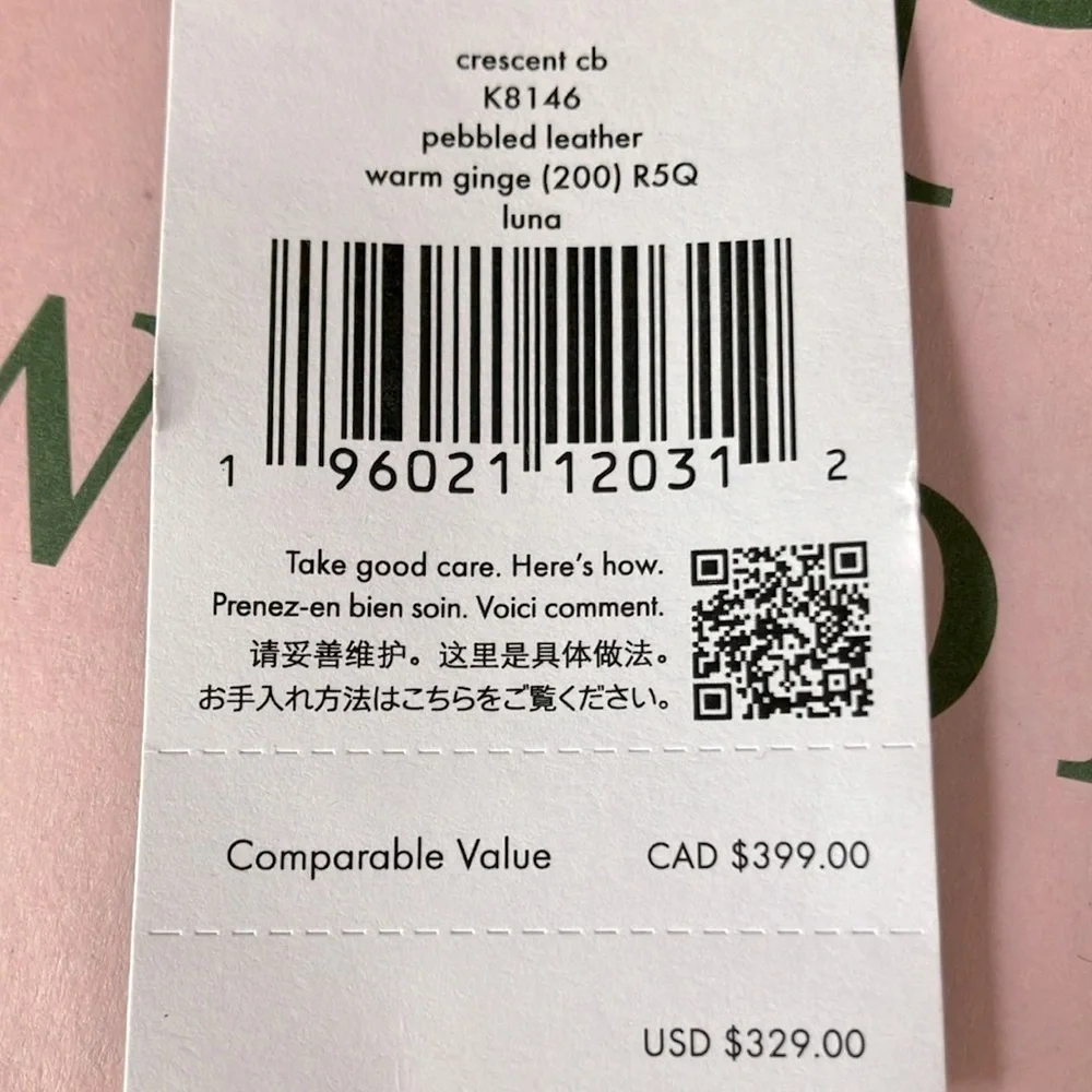 ❌SOLD ❌♠️ Kate Spade Luna Crescent Flap Crossbody Bag Leather Warm Gingerbread - Picture 11 of 13